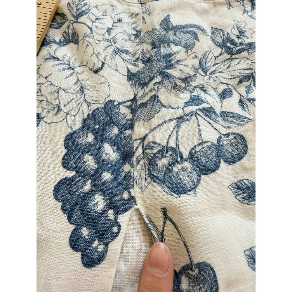 Reformation Jonas Linen 2 Piece Skirt Top Floral Sz 6 Blue White Set Resort